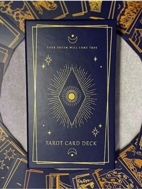 Deluxe Black and Gold Tarot Card Set & Booklet 78 cards